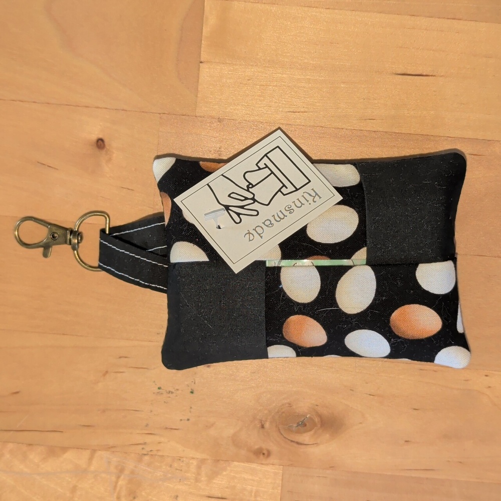 Facial Tissue Pocket Holder Handmade Cover patchwork pink Chicken Egg